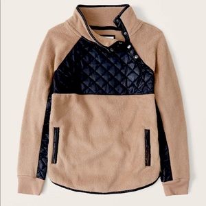 Abercrombie & Fitch Asymmetrical Snap-Up Fleece Sz SMALL